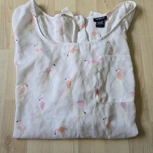 Torrid Flamingo Back Button Shirt Size 3